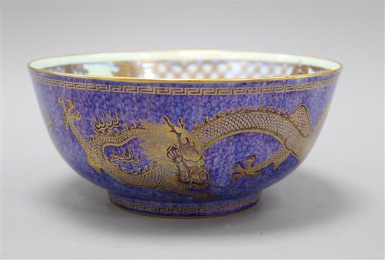 A Wedgwood lustre dragon bowl designed by Daisy Makeig-Jones, Dia 20.5cm